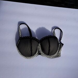B.tempt’d black and cream colored bra 32DD